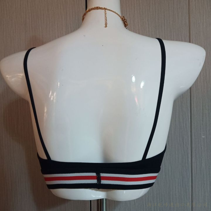 黑色条纹吊带背心